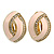 Light Pink Enamel Clear Crystal Oval Clip On Earrings In Gold Plaiting - 23mm L - view 5