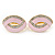 Light Pink Enamel Clear Crystal Oval Clip On Earrings In Gold Plaiting - 23mm L - view 10