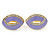 Lavender Enamel Clear Crystal Oval Clip On Earrings In Gold Plaiting - 23mm L - view 11