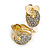 Gold Plated, White Enamel, Clear Crystal Infinity Clip On Earrings - 20mm L - view 9