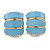 C Shape Light Blue Acrylic, Clear Crystal Clip On Earrings In Gold Plating - 20mm L - view 4
