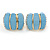 C Shape Light Blue Acrylic, Clear Crystal Clip On Earrings In Gold Plating - 20mm L - view 6