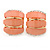 C Shape Salmon Pink  Acrylic, Clear Crystal Clip On Earrings In Gold Plating - 20mm L - view 4