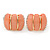 C Shape Salmon Pink  Acrylic, Clear Crystal Clip On Earrings In Gold Plating - 20mm L - view 5