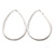 Large Silver Plated Etched Oval Hoop Earrings - 85mm L - view 6