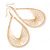 Large Gold Tone Wire Teardrop Hoop Earrings - 90mm L