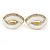 White Enamel Clear Crystal Oval Clip On Earrings In Gold Plaiting - 23mm L - view 9