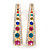 Multicoloured Crystal Half Hoop Earrings In Gold Plating - 43mm L - view 3