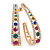 Multicoloured Crystal Half Hoop Earrings In Gold Plating - 43mm L