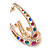 Multicoloured Crystal Half Hoop Earrings In Gold Plating - 43mm L - view 6