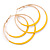60mm Yellow Enamel Double Hoop Earrings In Gold Tone - view 4