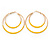 60mm Yellow Enamel Double Hoop Earrings In Gold Tone - view 5