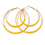 60mm Yellow Enamel Double Hoop Earrings In Gold Tone - view 6