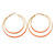 60mm Light Pink Enamel Double Hoop Earrings In Gold Tone - view 6