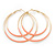 60mm Light Pink Enamel Double Hoop Earrings In Gold Tone - view 5