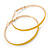 60mm Large Yellow Enamel Hoop Earrings In Gold Tone - view 3