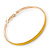 60mm Large Yellow Enamel Hoop Earrings In Gold Tone - view 5