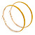 60mm Large Yellow Enamel Hoop Earrings In Gold Tone