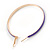 60mm Large Purple Enamel Hoop Earrings In Gold Tone - view 3