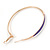 60mm Large Slim Purple Enamel Hoop Earrings In Gold Tone - view 4