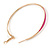 60mm Large Slim Fuchsia Enamel Hoop Earrings In Gold Tone - view 4