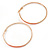 60mm Large Slim Light Pink Enamel Hoop Earrings In Gold Tone - view 6