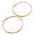 60mm Large Slim Yellow Enamel Hoop Earrings In Gold Tone - view 6