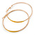 60mm Large Slim Yellow Enamel Hoop Earrings In Gold Tone - view 4
