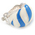 C Shape Light Cream/ Light Blue Enamel Clip On Earrings In Silver Tone - 20mm L - view 6