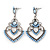Light Blue Acrylic Bead, Clear Crystal Chandelier Earrings In Silver Tone - 60mm L - view 6