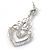 Light Blue Acrylic Bead, Clear Crystal Chandelier Earrings In Silver Tone - 60mm L - view 4