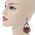 Vintage Inspired Red Acrylic Bead, Clear Crystal Chandelier Earrings In Gold Tone - 80mm L - view 2
