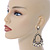 Cream Acrylic Bead, Clear Crystal Chandelier Earrings In Gold Tone - 75mm L - view 2