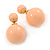 Magnolia Acrylic 4-13mm Double Ball Stud Earrings In Gold Tone Metal - view 4