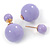 Light Purple Acrylic 4-13mm Double Ball Stud Earrings In Gold Tone Metal - view 5