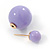 Light Purple Acrylic 4-13mm Double Ball Stud Earrings In Gold Tone Metal - view 3