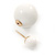 White Acrylic 4-13mm Double Ball Stud Earrings In Gold Tone Metal - view 3