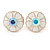 White Enamel Crystal Daisy Stud Earrings In Gold Tone - 15mm D