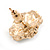 White Enamel Crystal Daisy Stud Earrings In Gold Tone - 15mm D - view 4