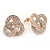 Rose Gold Cz Trinity Borromean Rings Stud Earrings - 17mm D - view 5