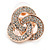 Rose Gold Cz Trinity Borromean Rings Stud Earrings - 17mm D - view 4