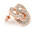 Rose Gold Cz Trinity Borromean Rings Stud Earrings - 17mm D - view 2