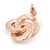 Rose Gold Cz Trinity Borromean Rings Stud Earrings - 17mm D - view 3