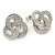 Rhodium Plated Cz Trinity Borromean Rings Stud Earrings - 17mm D - view 5