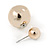 Mirrored Gold Tone Acrylic 7-15mm Double Ball Stud Earrings In Silver Tone Metal - view 4