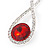Bridal/ Prom/ Wedding Red/ Clear Austrian Crystal Infinity Drop Earrings In Rhodium Plating - 50mm L - view 6
