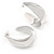 Medium Polished Silver Plated Half Hoop/ Creole Earrings - 37mm L
