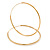 Medium Slim Hoop Earrings In Gold Tone Metal - 37mm D