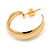 Small Polished Gold Tone Half Hoop Earrings - 18mm D - view 2