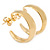 Small Polished Gold Tone Half Hoop Earrings - 18mm D - view 5
